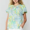 Abstract Floral Print Top