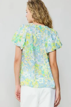 Abstract Floral Print Top