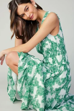 Abstract Motif Maxi Dress