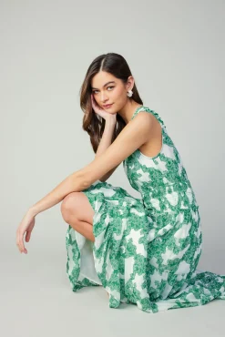 Abstract Motif Maxi Dress