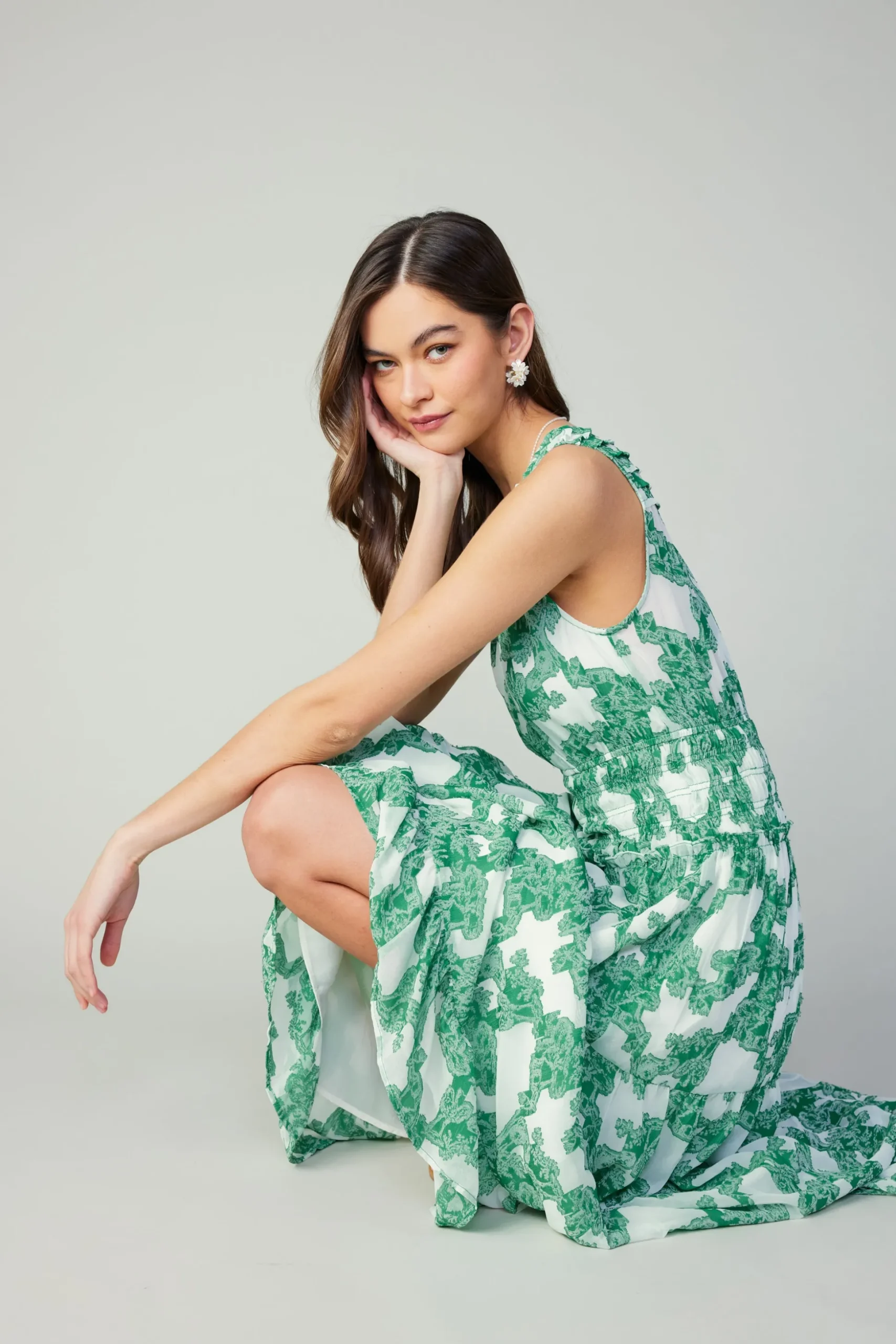 Abstract Motif Maxi Dress