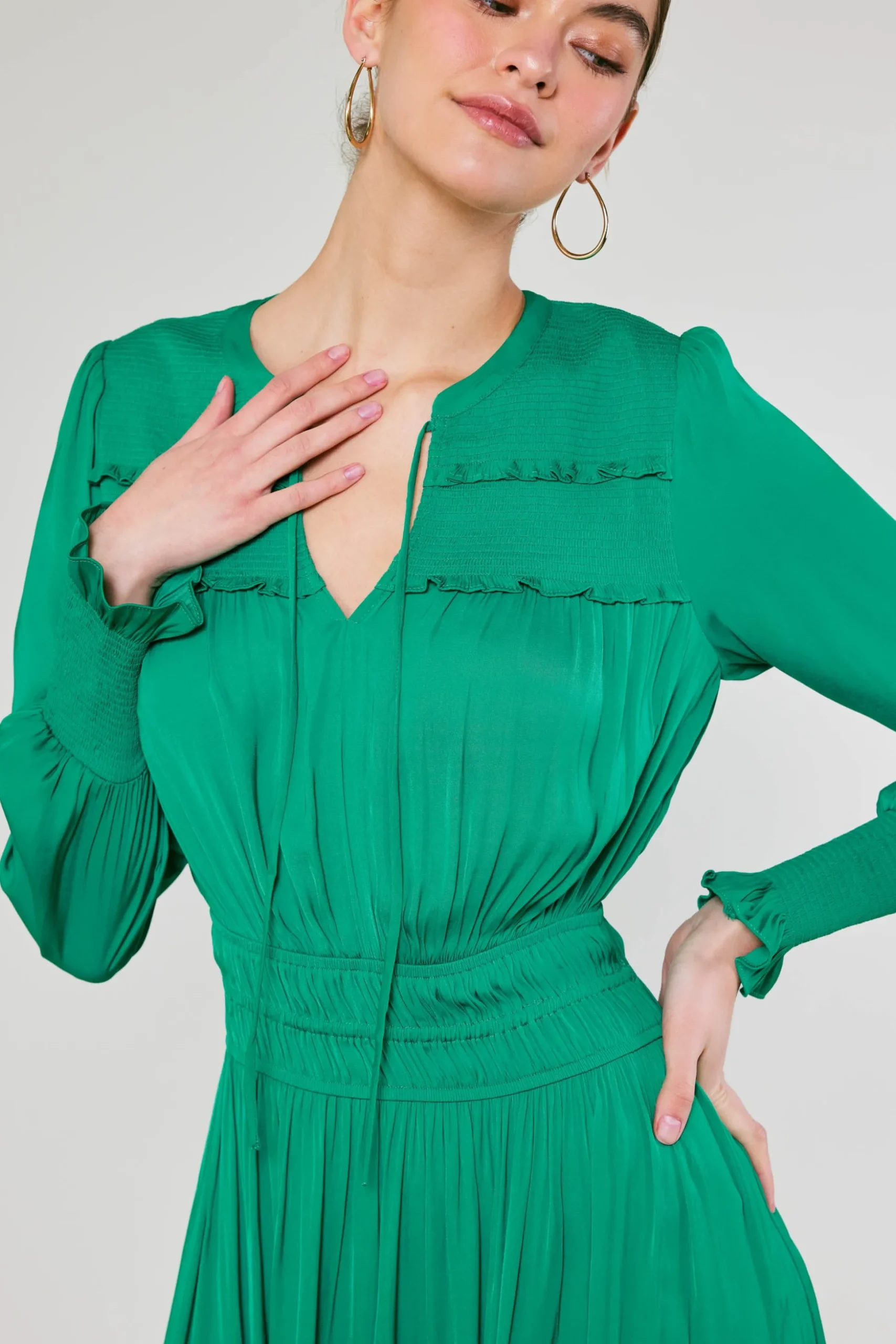 Aida Smocked Midi Dress