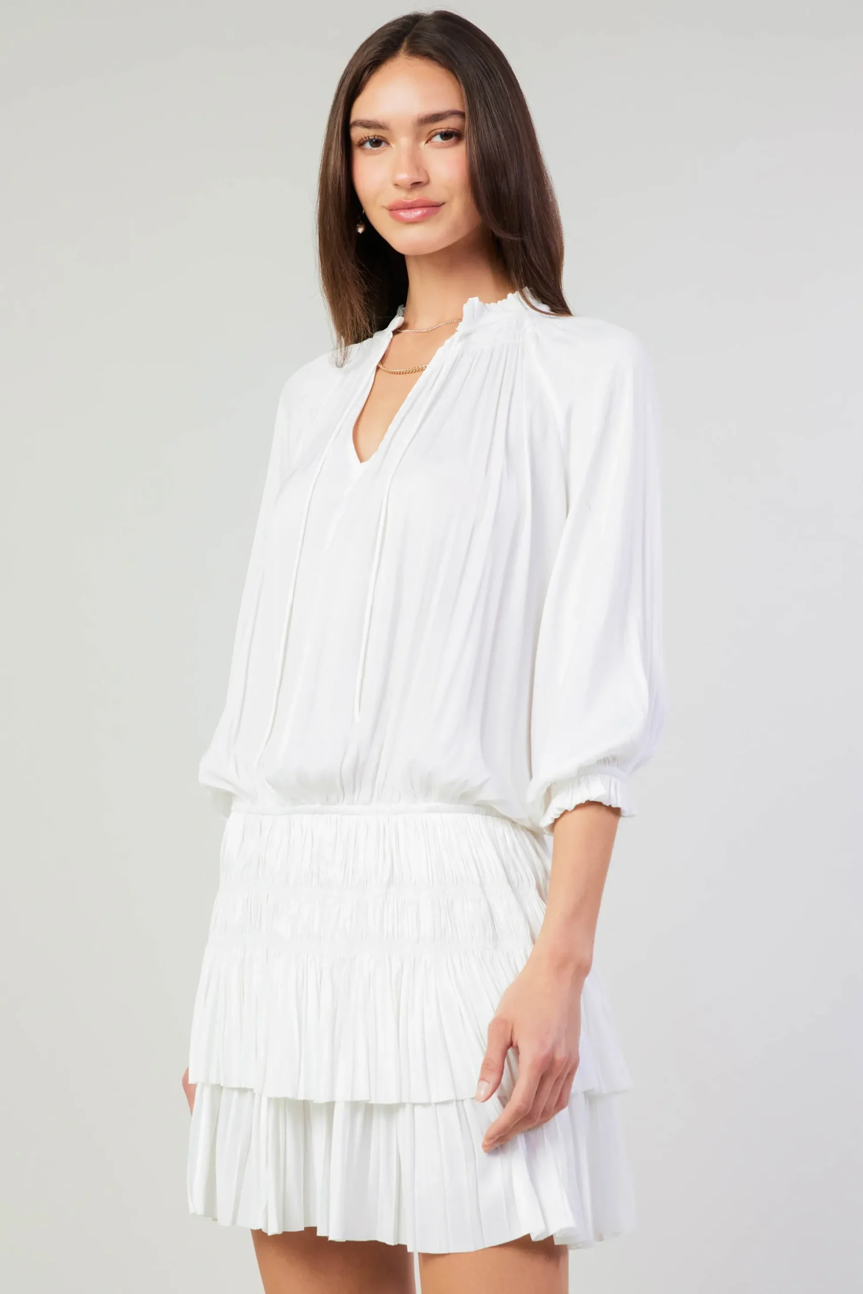 Aurelie Pleated Mini Dress
