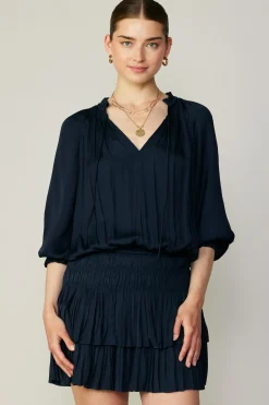 Aurelie Pleated Mini Dress