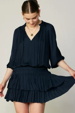 Aurelie Pleated Mini Dress