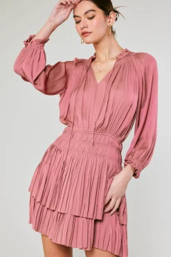 Aurelie Pleated Mini Dress