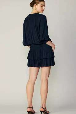 Aurelie Pleated Mini Dress