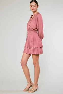 Aurelie Pleated Mini Dress