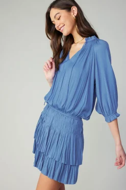 Aurelie Pleated Mini Dress