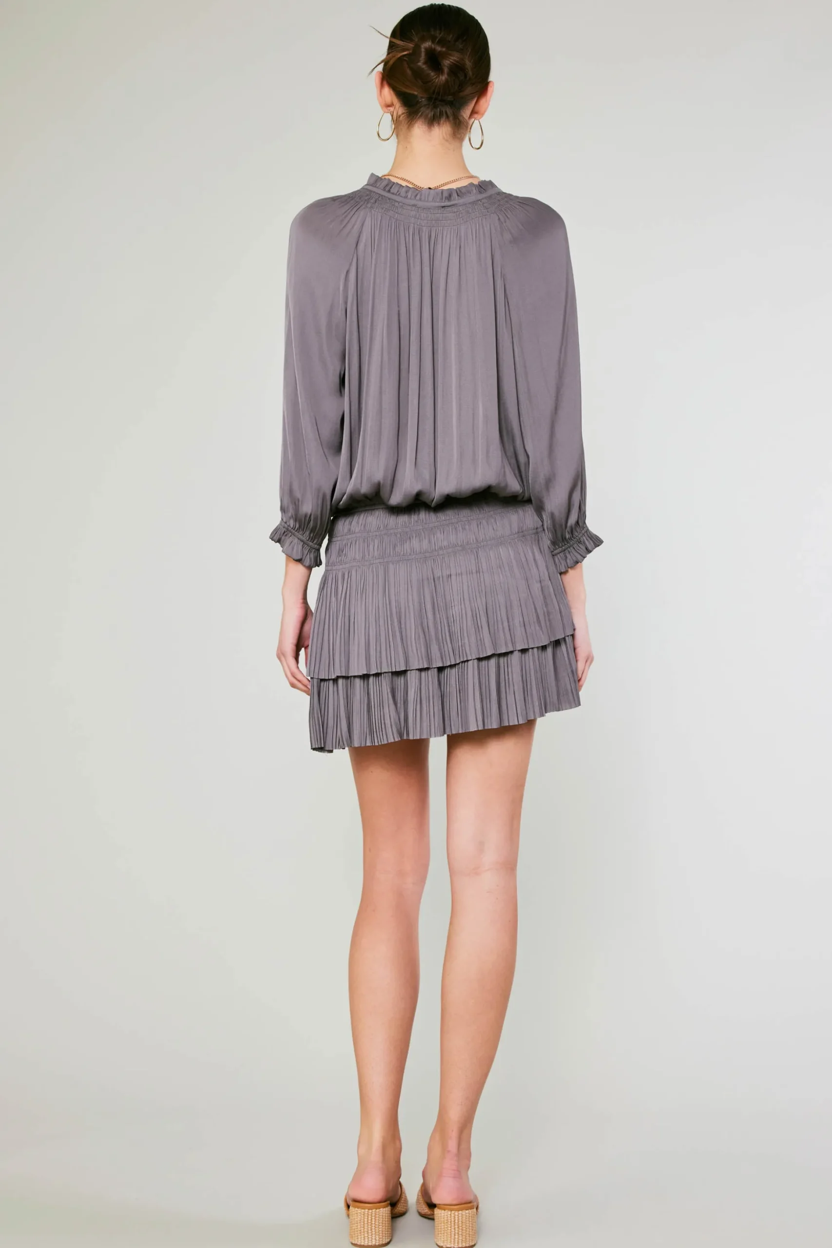 Aurelie Pleated Mini Dress