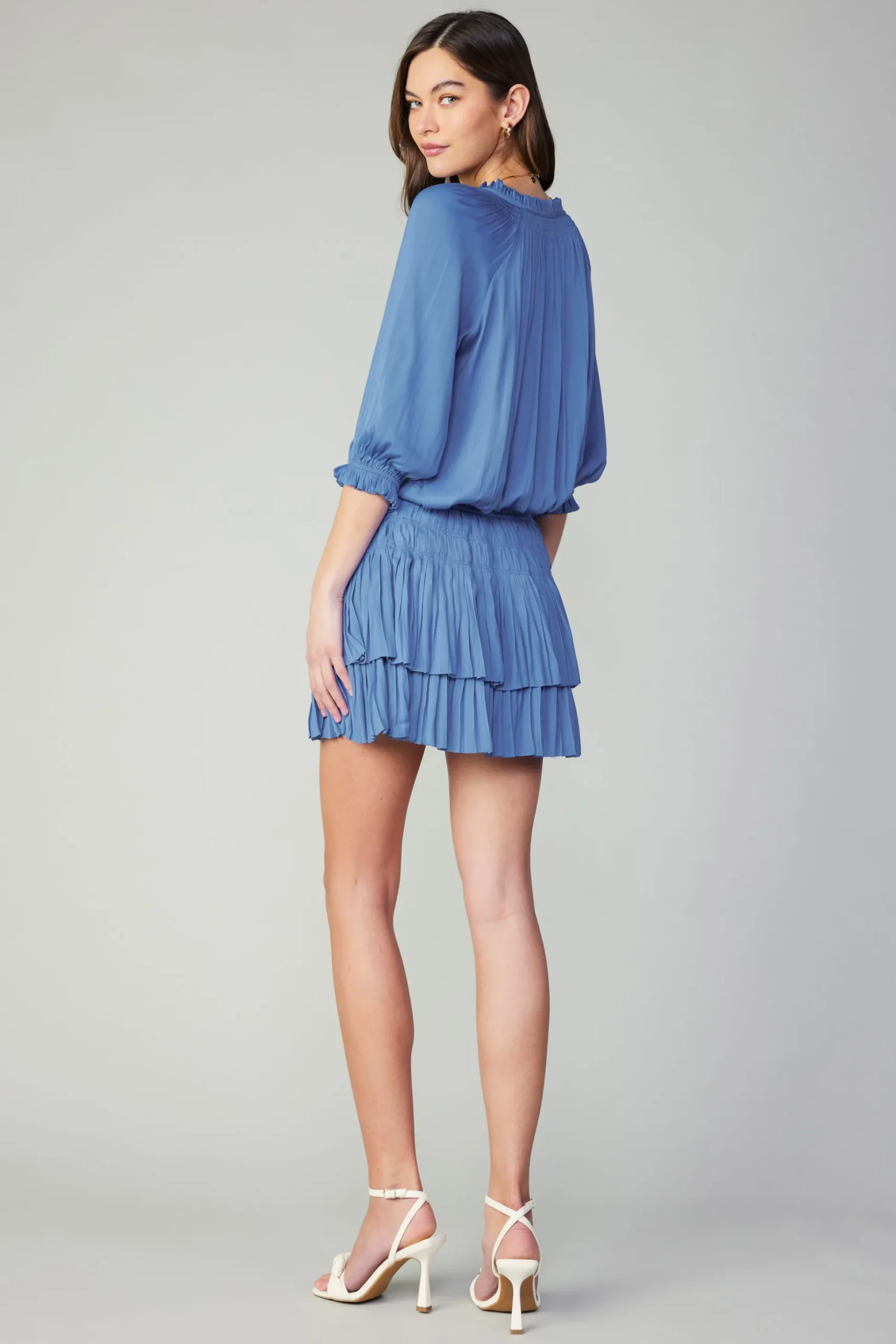 Aurelie Pleated Mini Dress