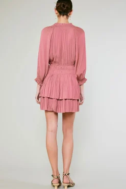 Aurelie Pleated Mini Dress