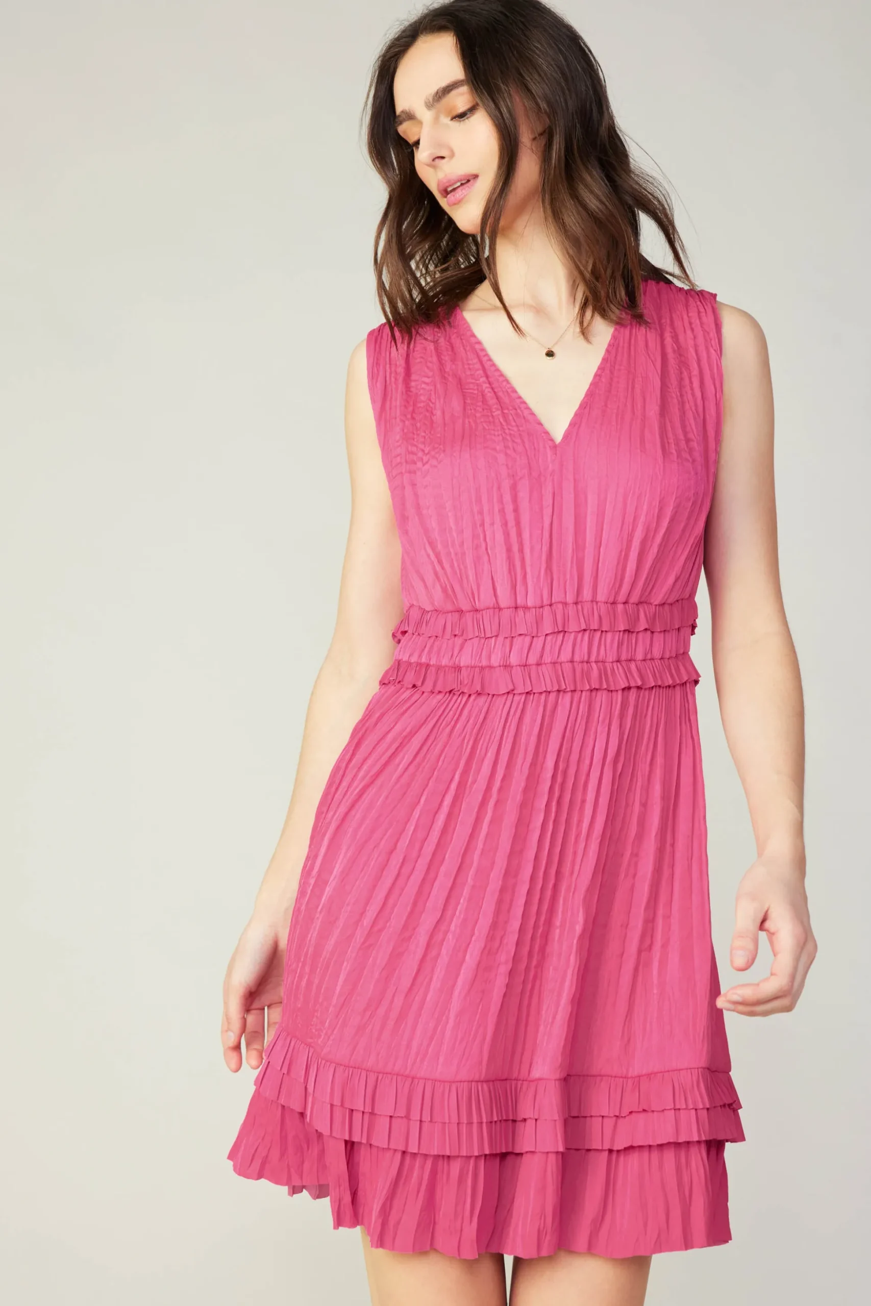 Aurora Crinkle Pleated Mini Dress
