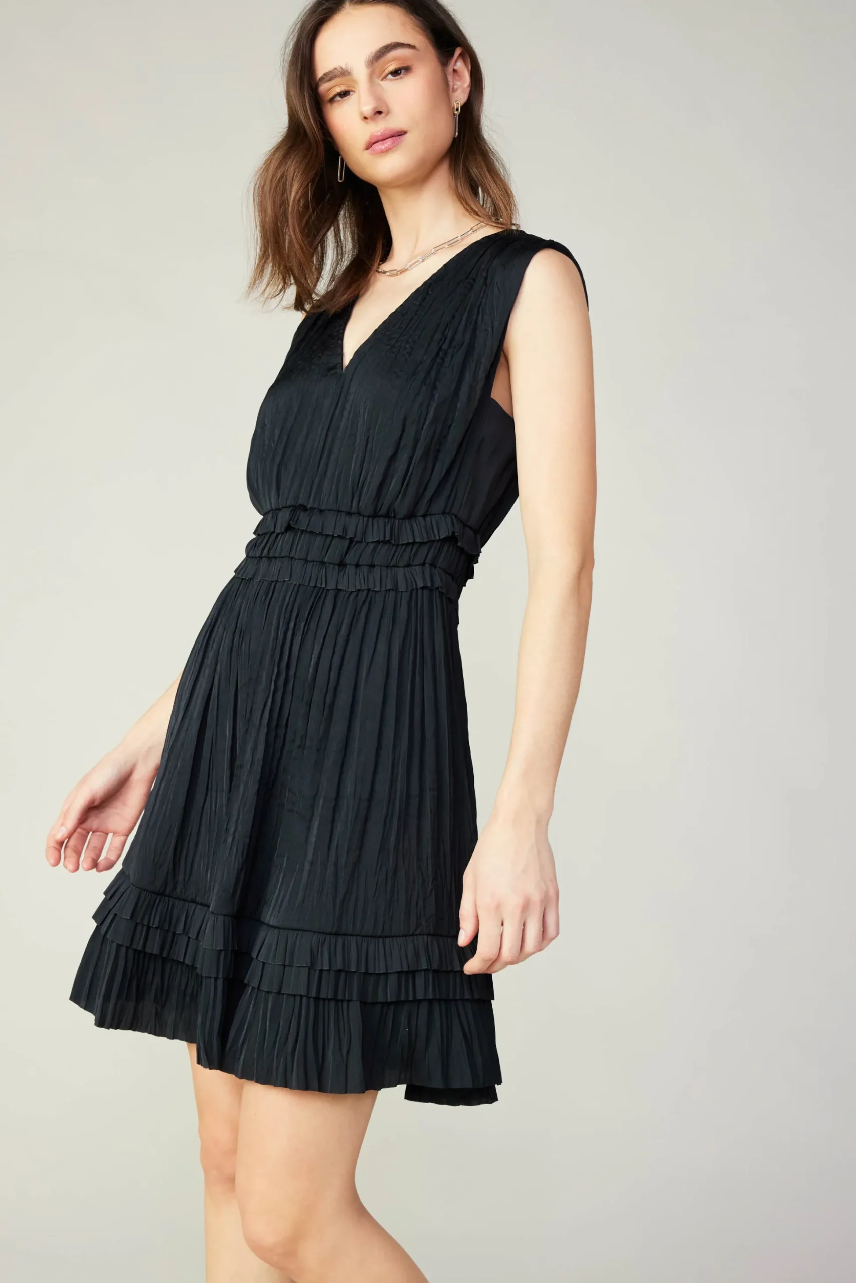 Aurora Crinkle Pleated Mini Dress