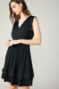 Aurora Crinkle Pleated Mini Dress