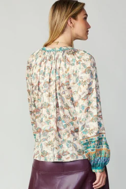 Autumnal Border Print Blouse