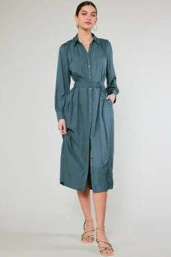 Belted Buttondown Shirt Dress