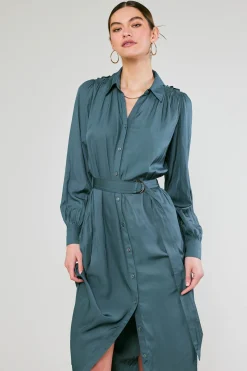 Belted Buttondown Shirt Dress