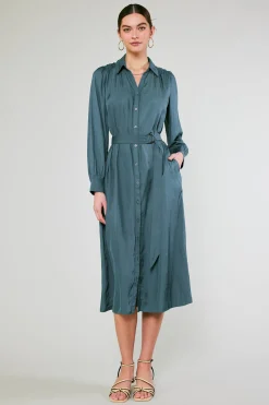 Belted Buttondown Shirt Dress
