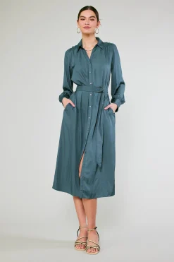 Belted Buttondown Shirt Dress