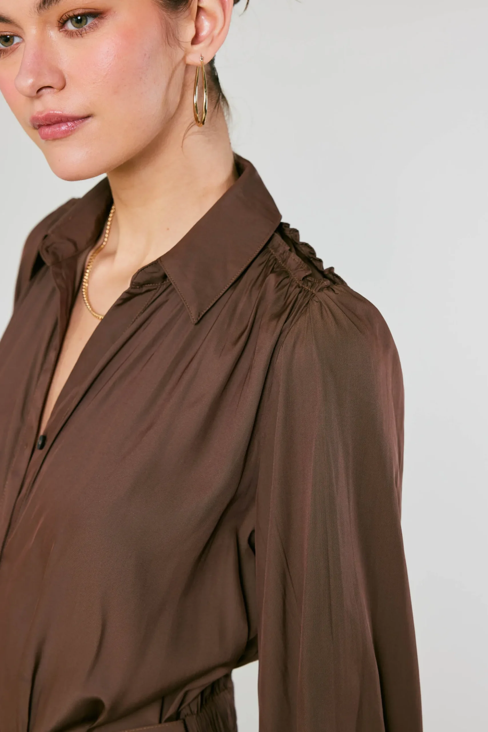 Belted Buttondown Shirt Dress