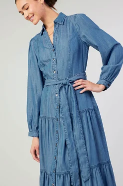 Belted Collar Shirt Dress
