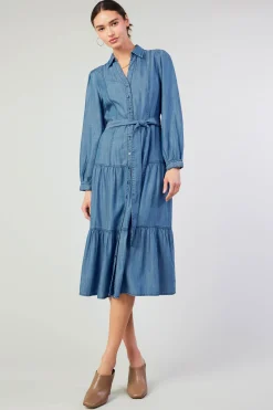Belted Collar Shirt Dress