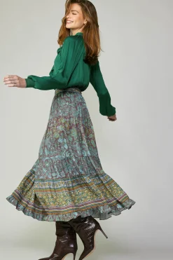 Border Printed Floral Skirt