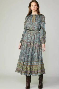 Border Printed Floral Skirt