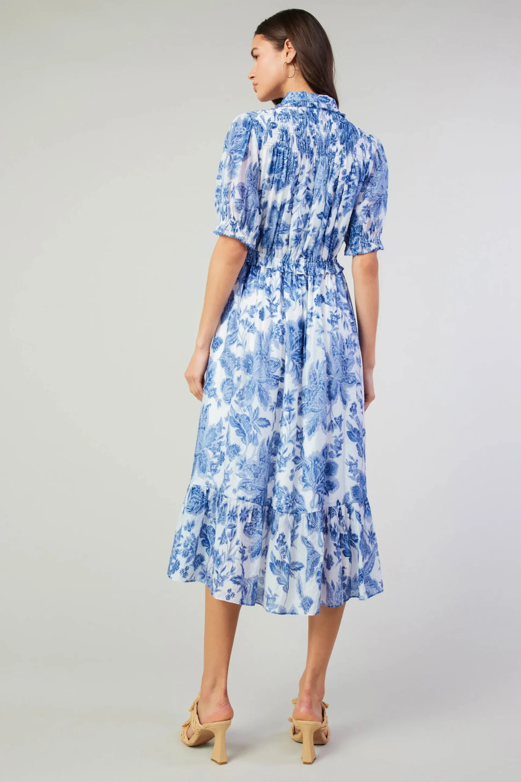 Botanical Jacquard Midi Dress