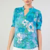Botanical Smocked Shoulder Blouse