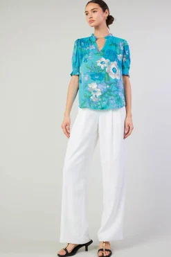 Botanical Smocked Shoulder Blouse