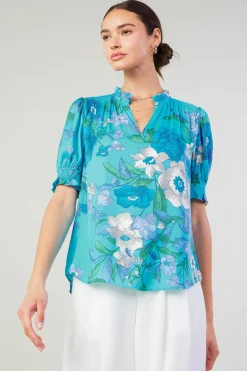 Botanical Smocked Shoulder Blouse