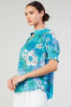 Botanical Smocked Shoulder Blouse