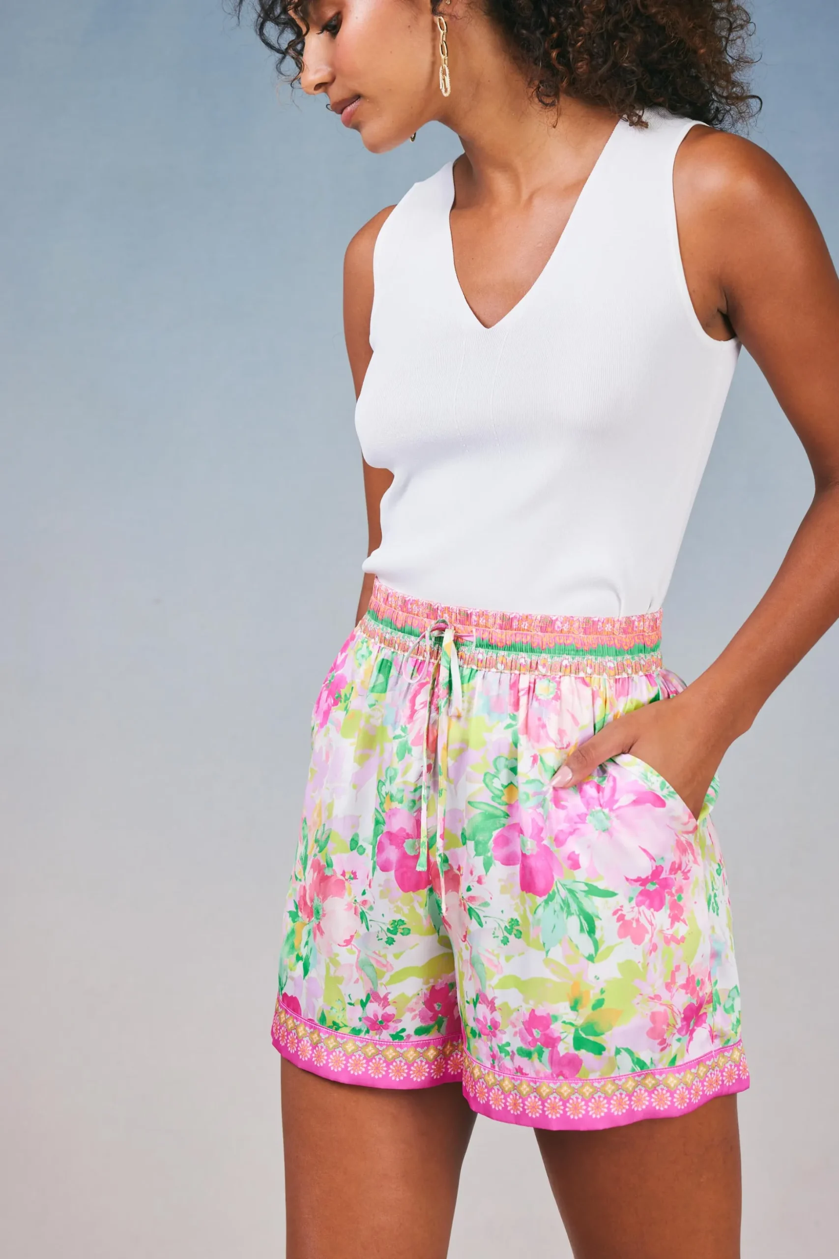 Botanical Watercolor Shorts