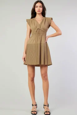 Briene Pleated Mini Dress