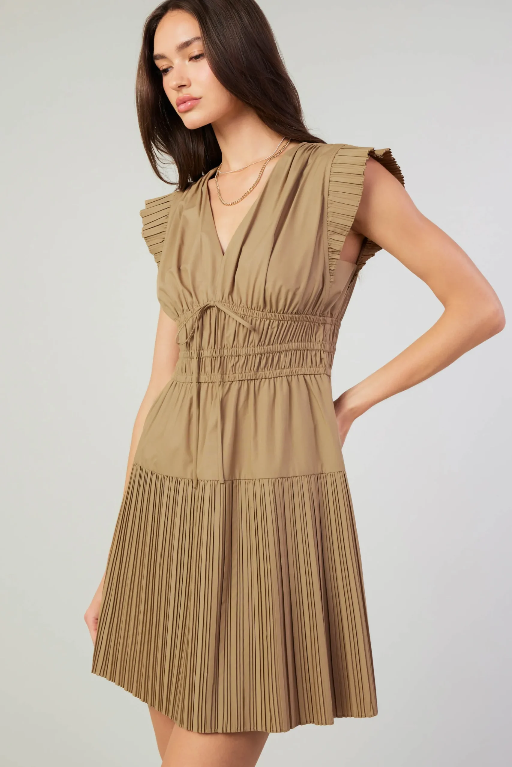 Briene Pleated Mini Dress