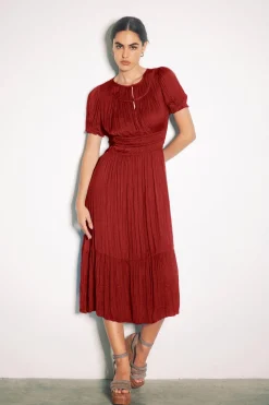 Brooklyn Pleated Midi Dress