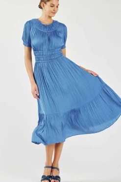 Brooklyn Pleated Midi Dress