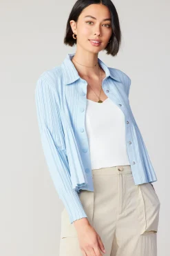 Button Down Pleated Top