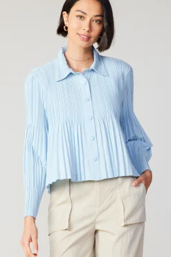 Button Down Pleated Top