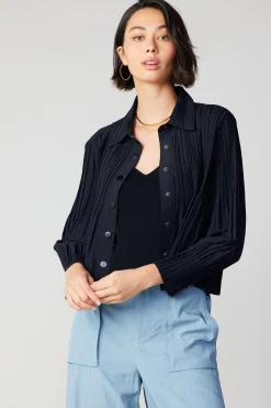 Button Down Pleated Top