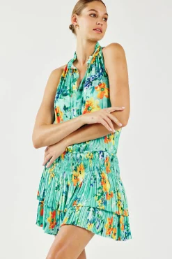 Cara Pleated Mini Dress