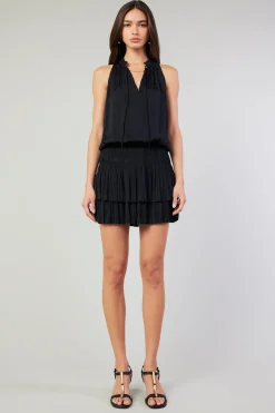 Cara Sleeveless Pleated Mini Dress