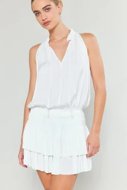 Cara Sleeveless Pleated Mini Dress