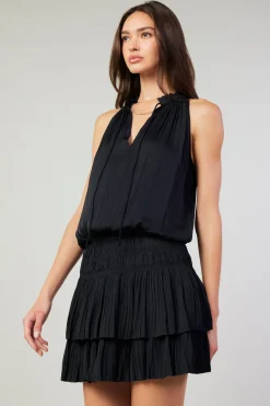 Cara Sleeveless Pleated Mini Dress