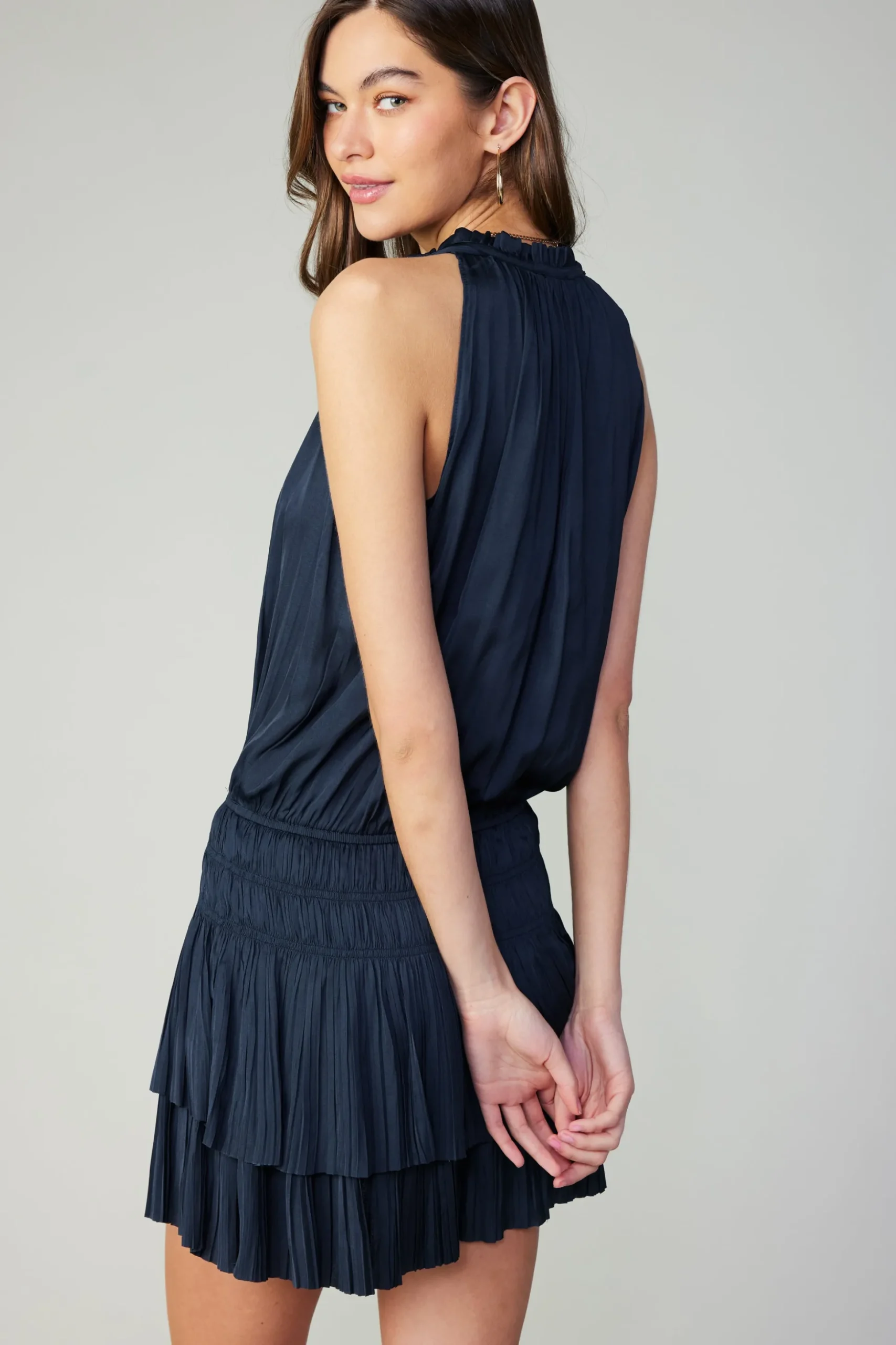 Cara Sleeveless Pleated Mini Dress