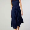 Cari Ribbed Contrast Pleated Dress