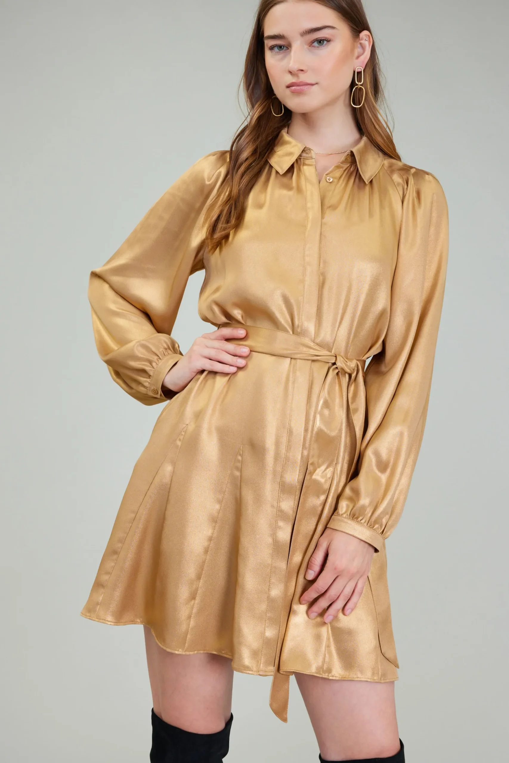 Carmel Metallic Mini Dress