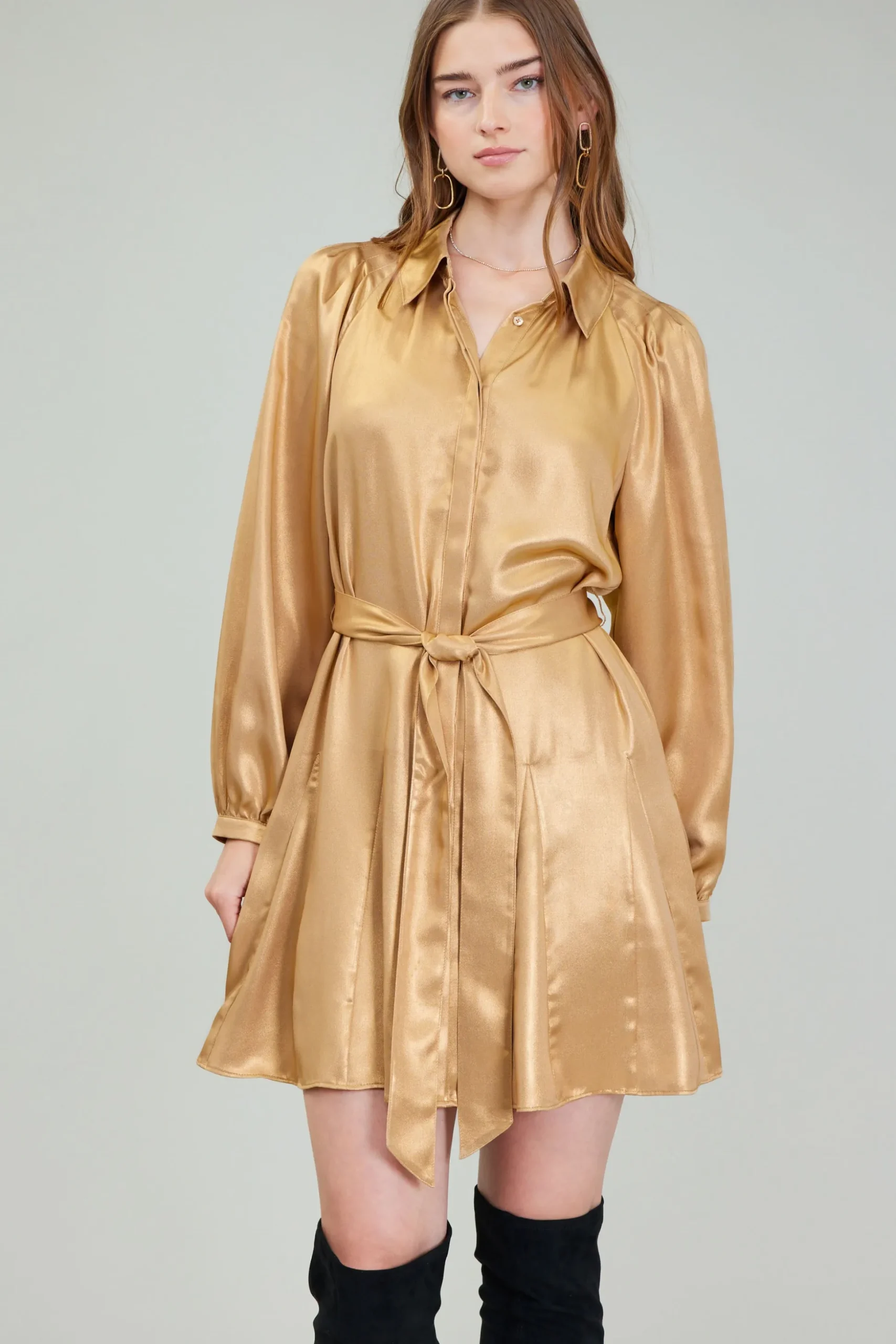 Carmel Metallic Mini Dress